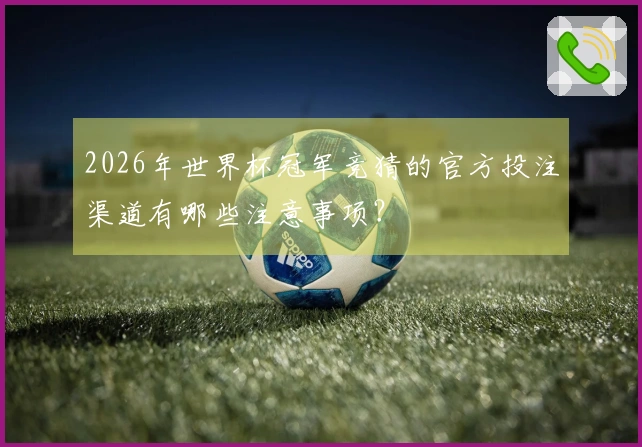 2026年世界杯冠军竞猜的官方投注渠道有哪些注意事项？
